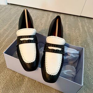 Aerosoles Black and White Genuine Leather heeled loafers | Size 7.5 | Never worn